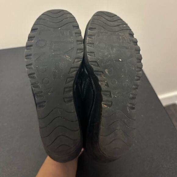 Fly London Yip Leather Wedge Boot Black Leather Size 39 8-8.5 Comfort Shoes - Picture 10 of 14